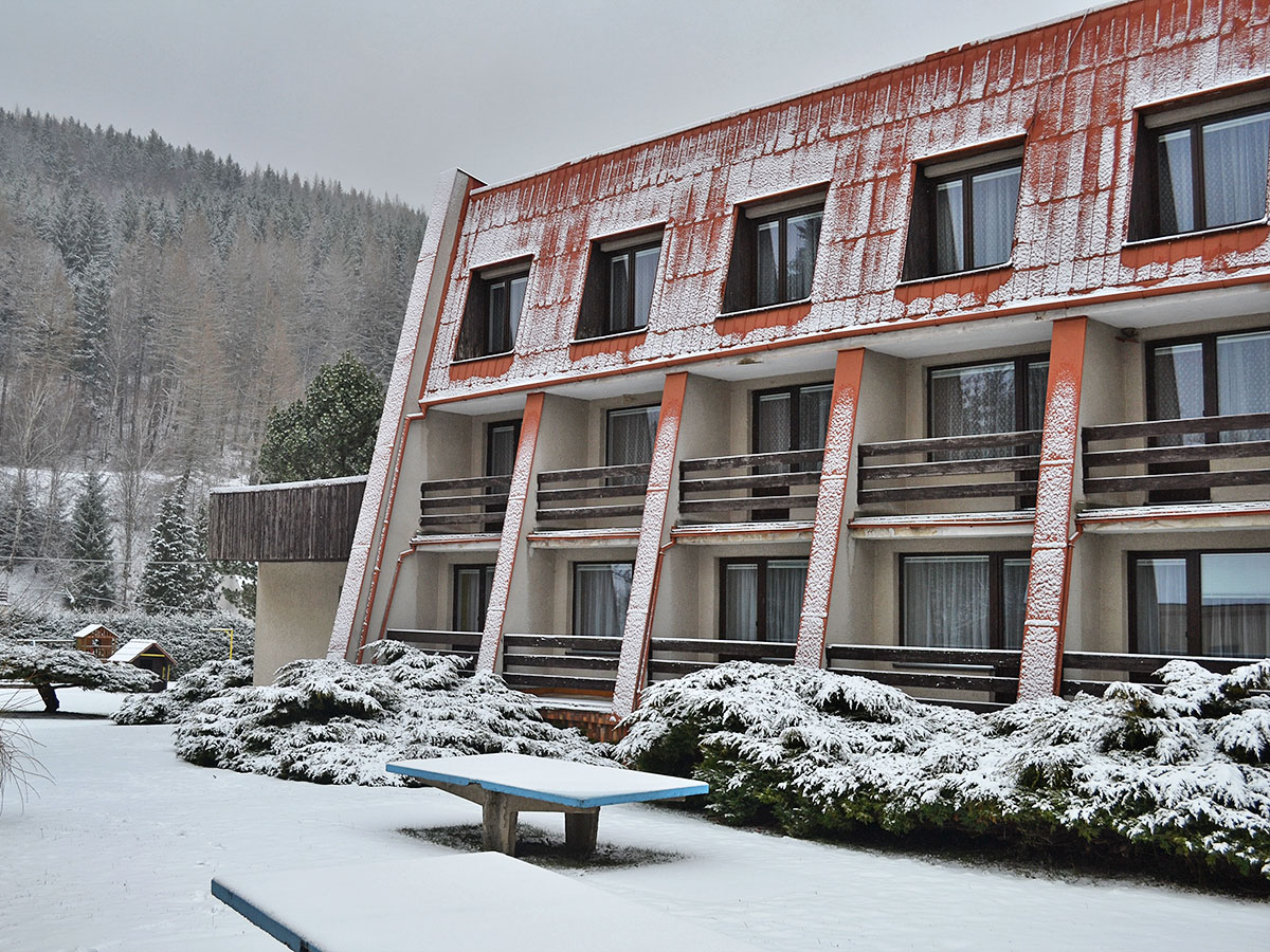 Areál hotelu Slatina, Jeseníky - zima 2016